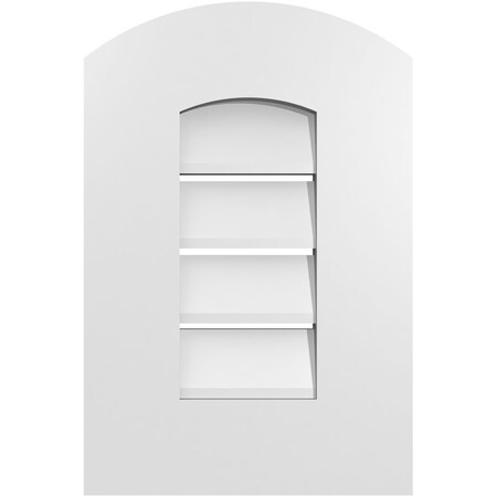Ekena Millwork Arch Top Surface Mount PVC Gable Vent: Non-Functional, w/ 3-1/2"W x 1"P Standard Frame, 12"W x 16"H GVPAR12X1601SN